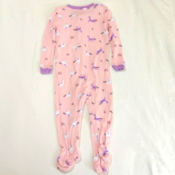 joe fresh unicorn cotton snap footie sleeper pajamas 18-24 months baby girl - Picture 5 of 6